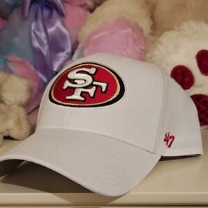 47 White Cap with Red SF Logo
